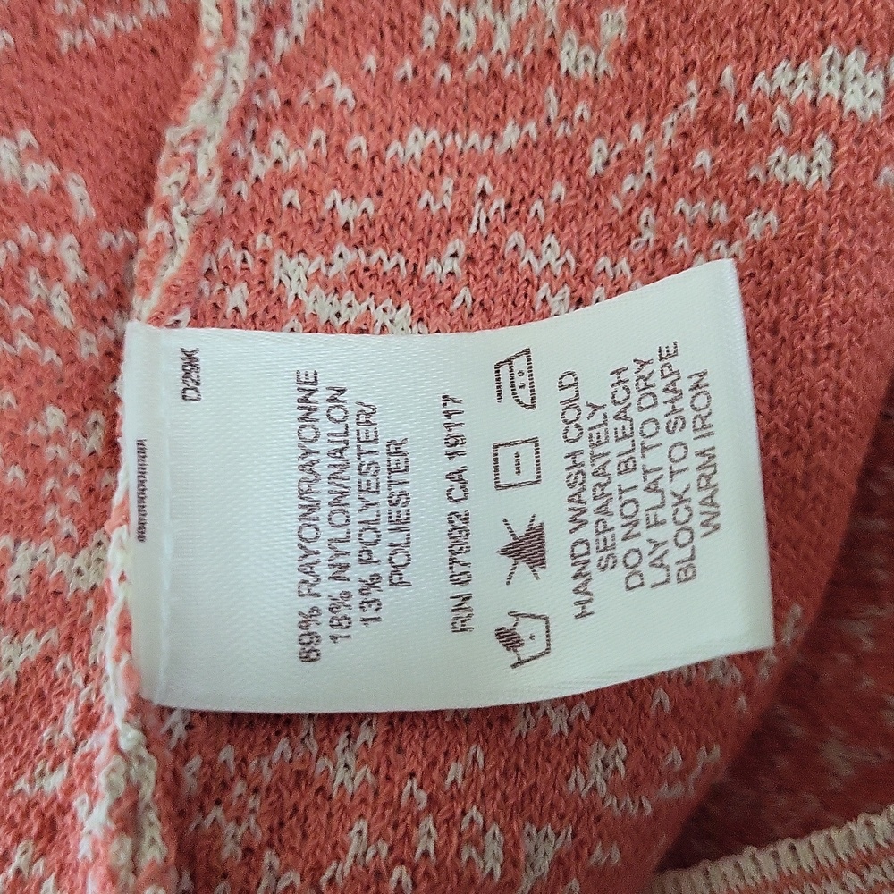 NWT Sigrid Olsen Pink/Vanilla "Desert Bloom" Long Sleeve Sweater Sz XL - Picture 7 of 7